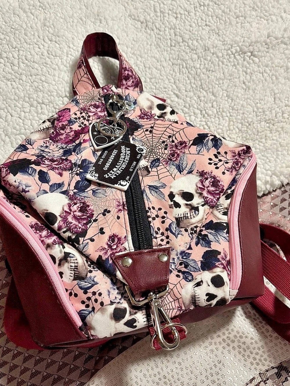 Floral Backpack in Pink & Black